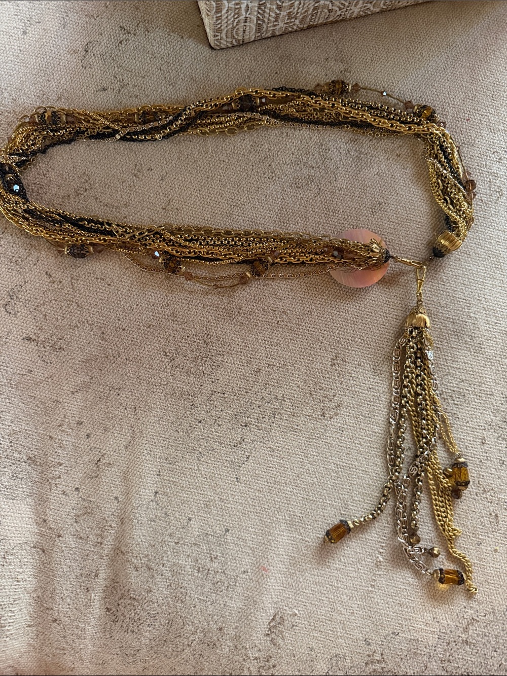 Gold-Tone Multi-Chain Tassel belt